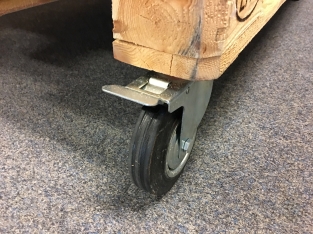 Beautifully robust set of 4 swivel castors with brake and rubber wheel covers.